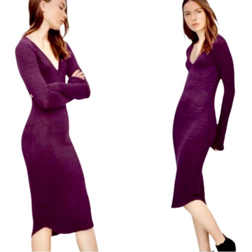Wilfred Free Maroon Lisiere Jersey Bodycon Dress